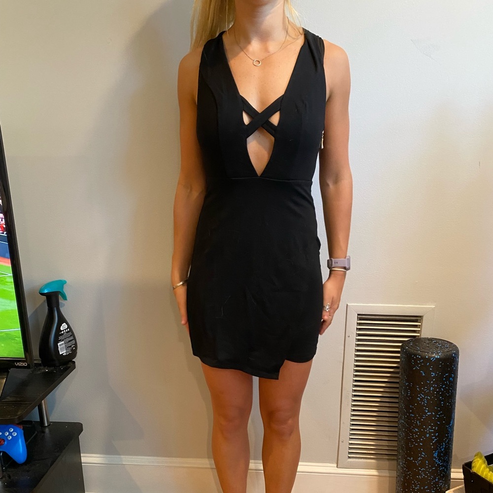 Black bodycon mini dress